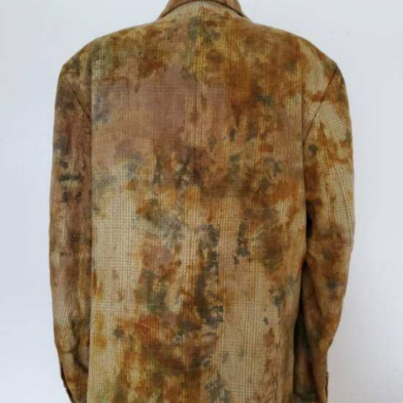 Ralph Lauren blazer suit 42 46 44 tie dye silk wool brown green tan painted camo - Picture 6 of 8